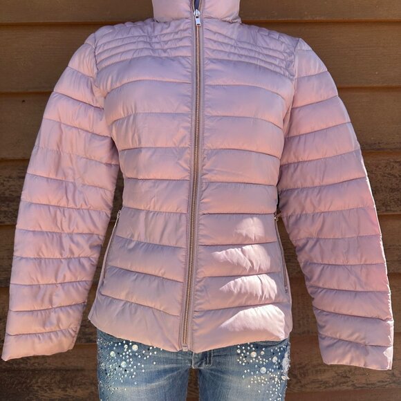 Ci Sono Womens Mauve Puffer Jacket Quilted Lightweight Full Zip M - Picture 1 of 11